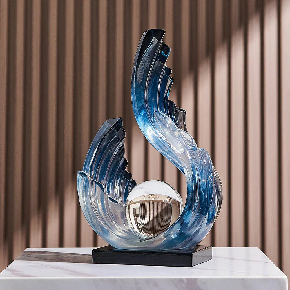 Ethereal Flow glasornament med elegant design til moderne boligindretning