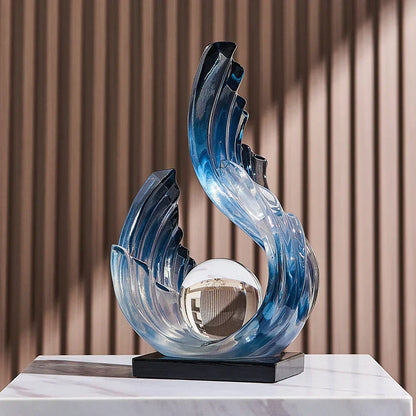 Ethereal Flow glasornament med elegant design til moderne boligindretning