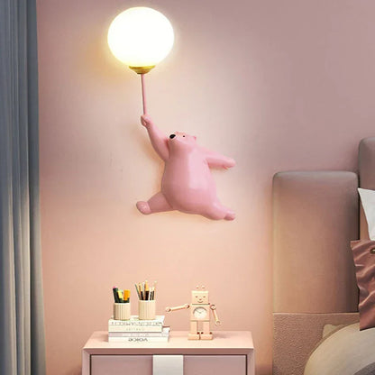 FairyGlow dziecięca lampa ścienna z kreskówkowymi motywami i 3D księżycowym światłem nocnym