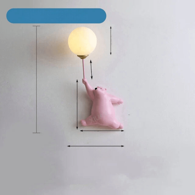 FairyGlow dziecięca lampa ścienna z kreskówkowymi motywami i 3D księżycowym światłem nocnym