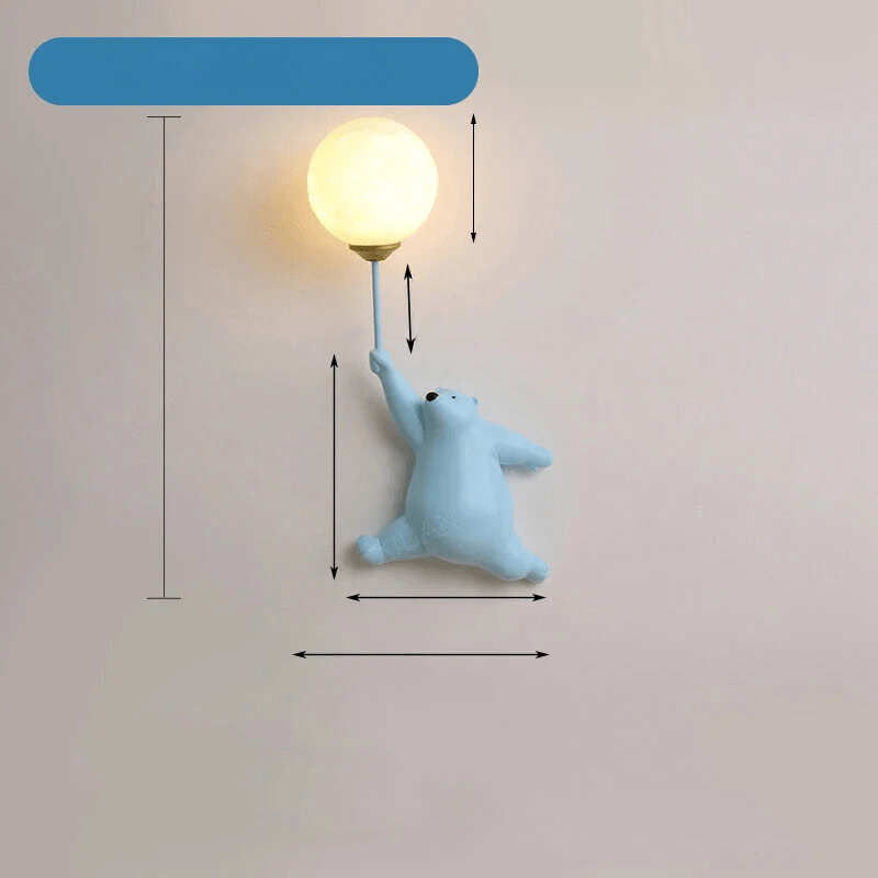FairyGlow dziecięca lampa ścienna z kreskówkowymi motywami i 3D księżycowym światłem nocnym