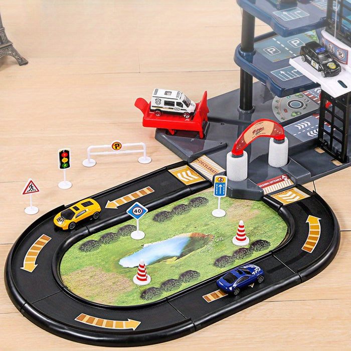 FirePark Mehrstöckiges Feuerwehrspielset mit Fahrzeugen und Zubehör
