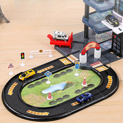 FirePark Mehrstöckiges Feuerwehrspielset mit Fahrzeugen und Zubehör