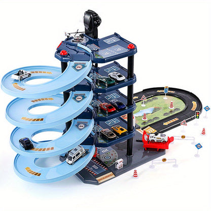 FirePark Mehrstöckiges Feuerwehrspielset mit Fahrzeugen und Zubehör
