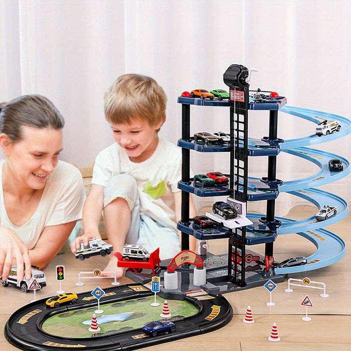 FirePark Mehrstöckiges Feuerwehrspielset mit Fahrzeugen und Zubehör