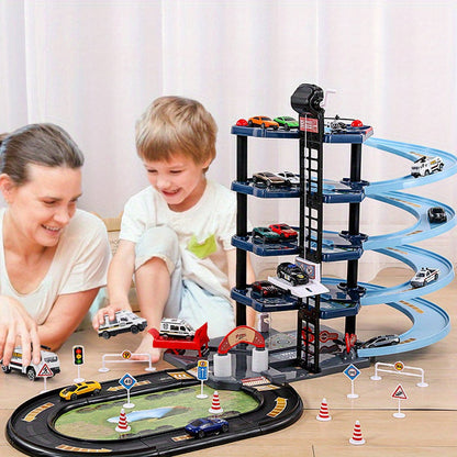 FirePark Mehrstöckiges Feuerwehrspielset mit Fahrzeugen und Zubehör