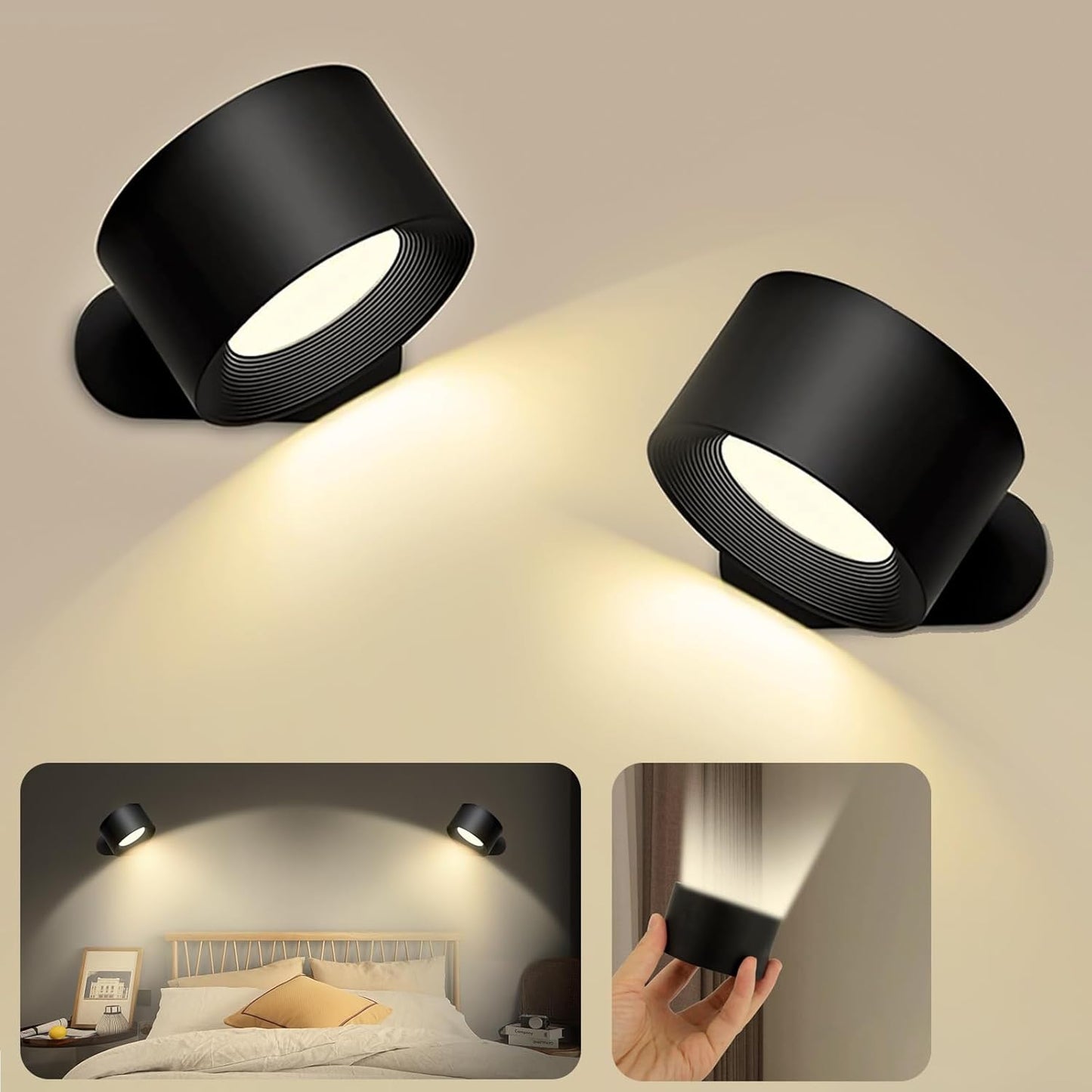 FlexiLamp Kabellose Wiederaufladbare 360 LED-Wandlampe