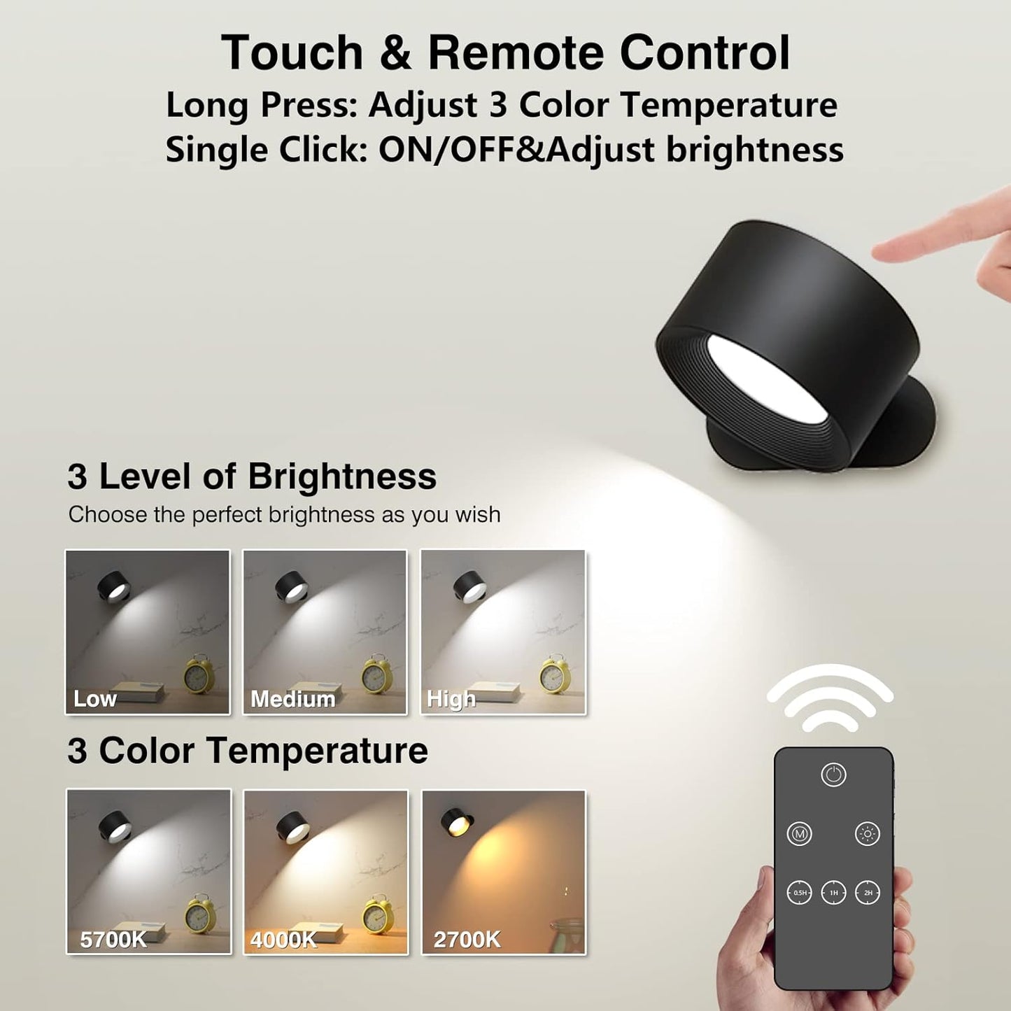 FlexiLamp Kabellose Wiederaufladbare 360 LED-Wandlampe