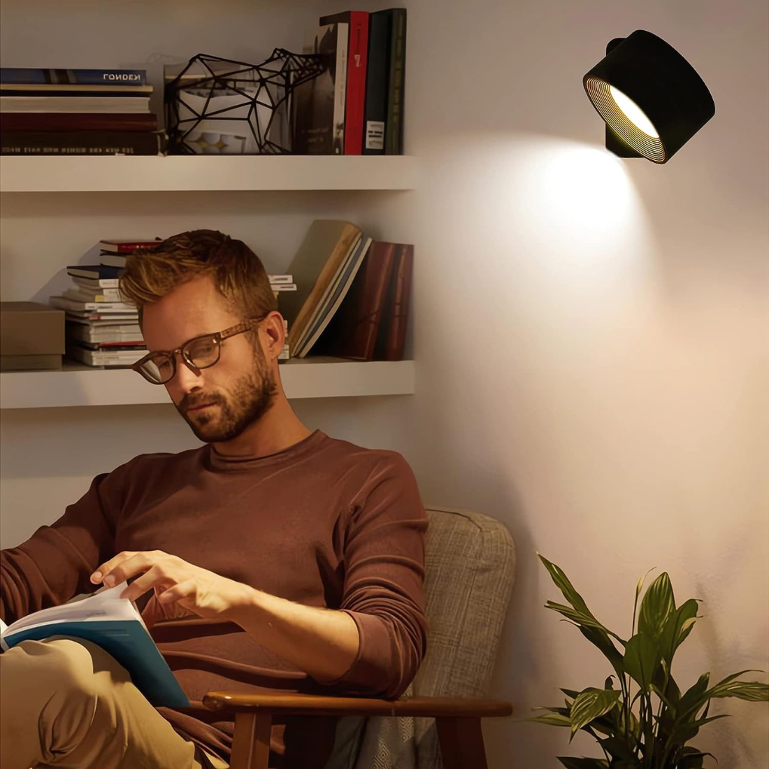 FlexiLamp Kabellose Wiederaufladbare 360 LED-Wandlampe