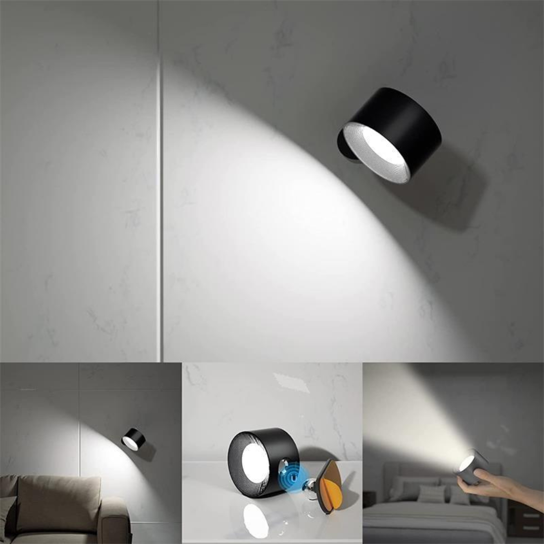 FlexiLamp Kabellose Wiederaufladbare 360 LED-Wandlampe