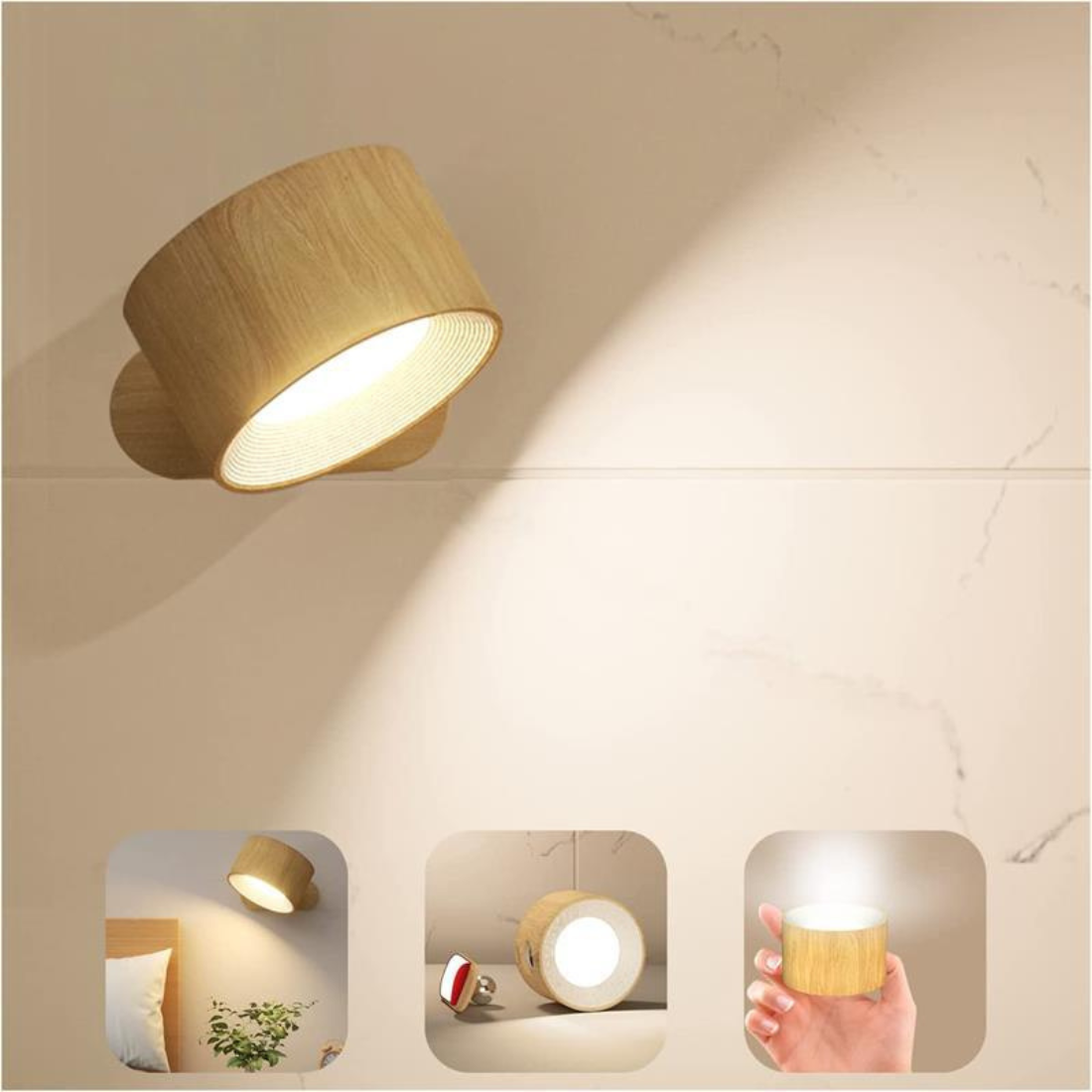 FlexiLamp Kabellose Wiederaufladbare 360 LED-Wandlampe