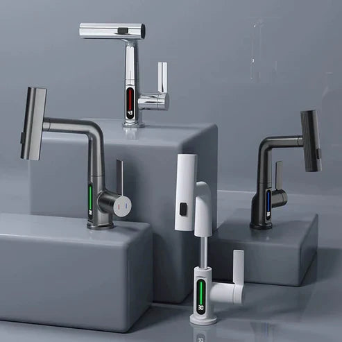 Flexible LED Faucet with Pull Out Spray and 360 Swivel for Kitchen and Bathroom
