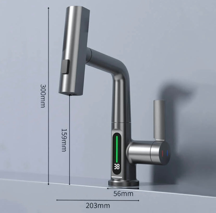 Flexible LED Faucet with Pull Out Spray and 360 Swivel for Kitchen and Bathroom