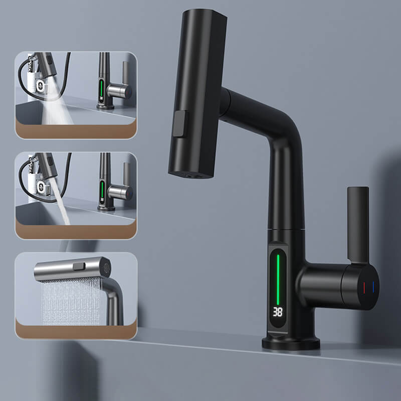 Flexible LED Faucet with Pull Out Spray and 360 Swivel for Kitchen and Bathroom