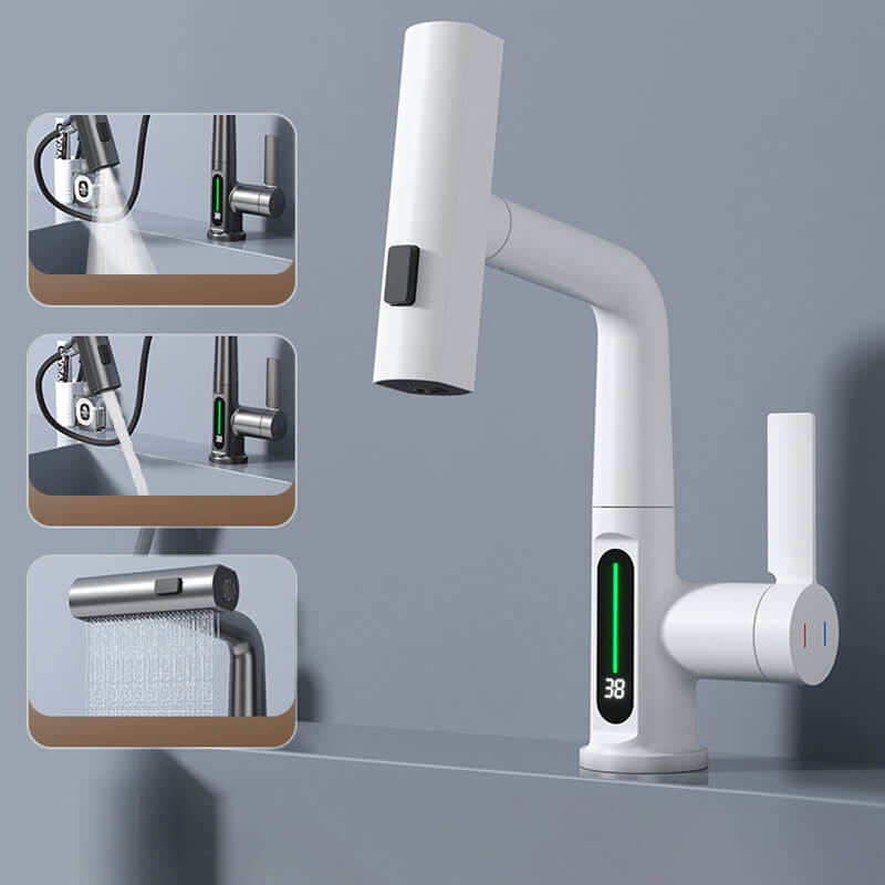 Flexible LED Faucet with Pull Out Spray and 360 Swivel for Kitchen and Bathroom