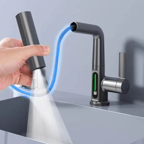 Flexible LED Faucet with Pull Out Spray and 360 Swivel for Kitchen and Bathroom