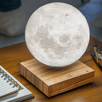 Floating Moon Lamp with Magnetic Levitation and Warm or Cool White Light