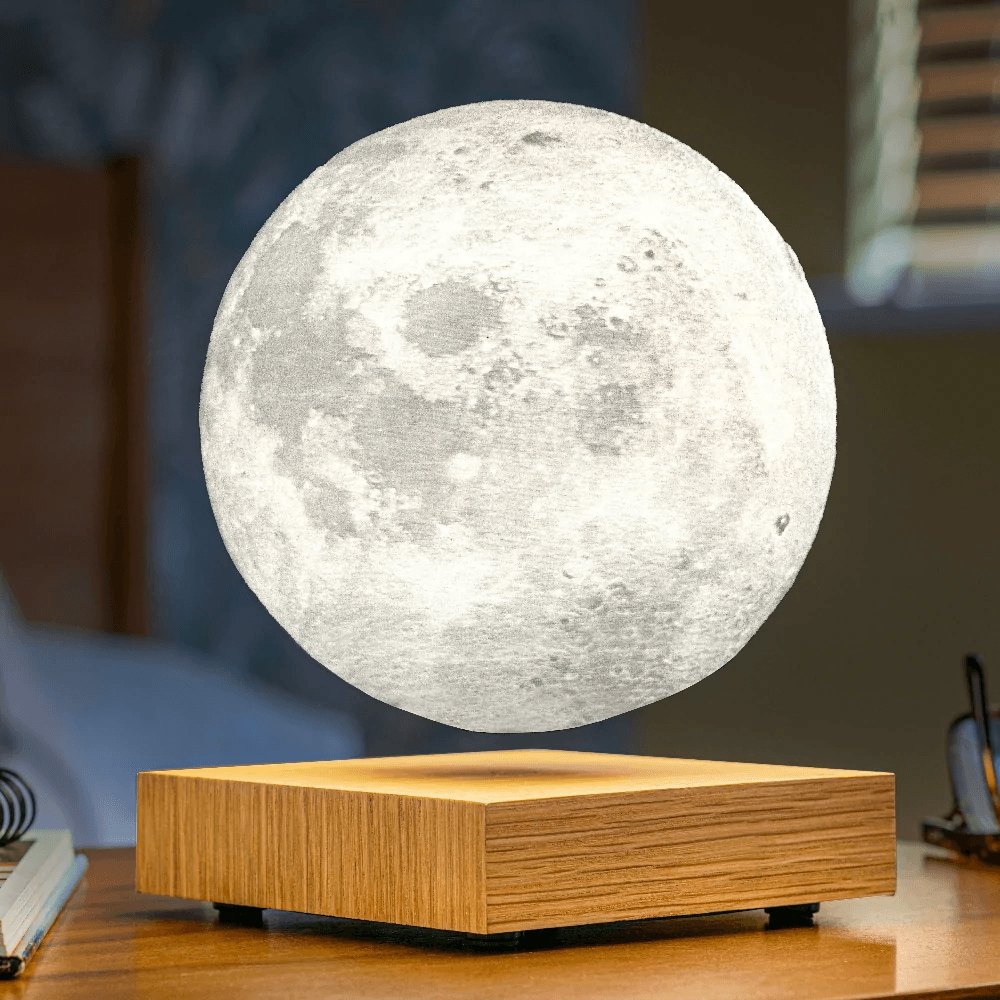 Floating Moon Lamp with Magnetic Levitation and Warm or Cool White Light