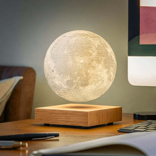 Floating Moon Lamp with Magnetic Levitation and Warm or Cool White Light