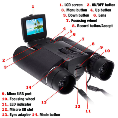 FocusSnap Binoculars with Camera – 10x Zoom for Outdoor Viewing & Capture