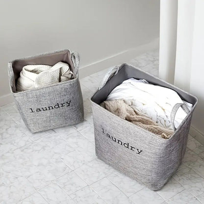 Opvouwbare wasmand met stevige handvatten en lichtgewicht microvezelmix