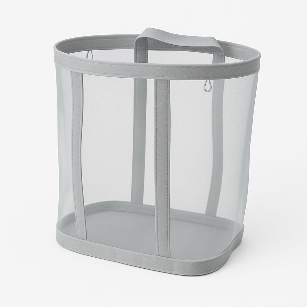 Foldable Mesh Laundry Hamper with Hanging Loop for Bedroom, Bathroom and Laundry Room