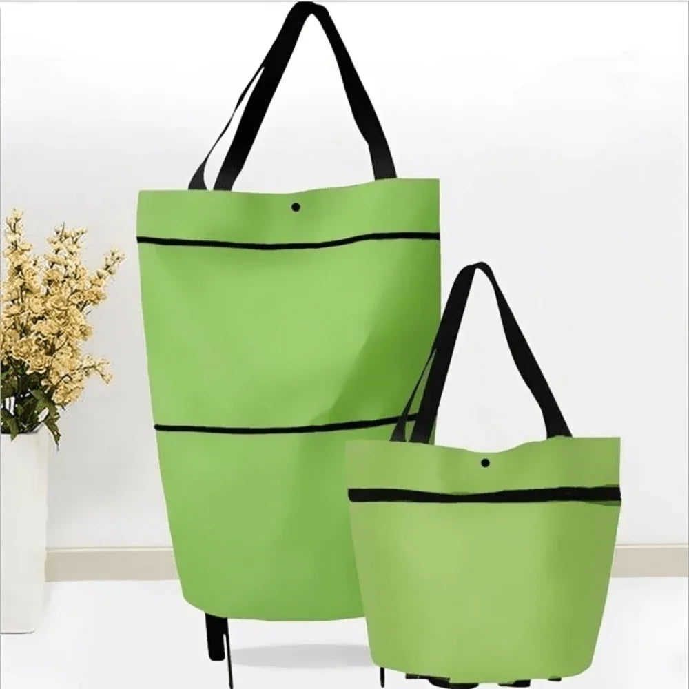 Faltbare Einkaufstrolley-Tasche mit Rollen für einfaches Tragen und Verstauen