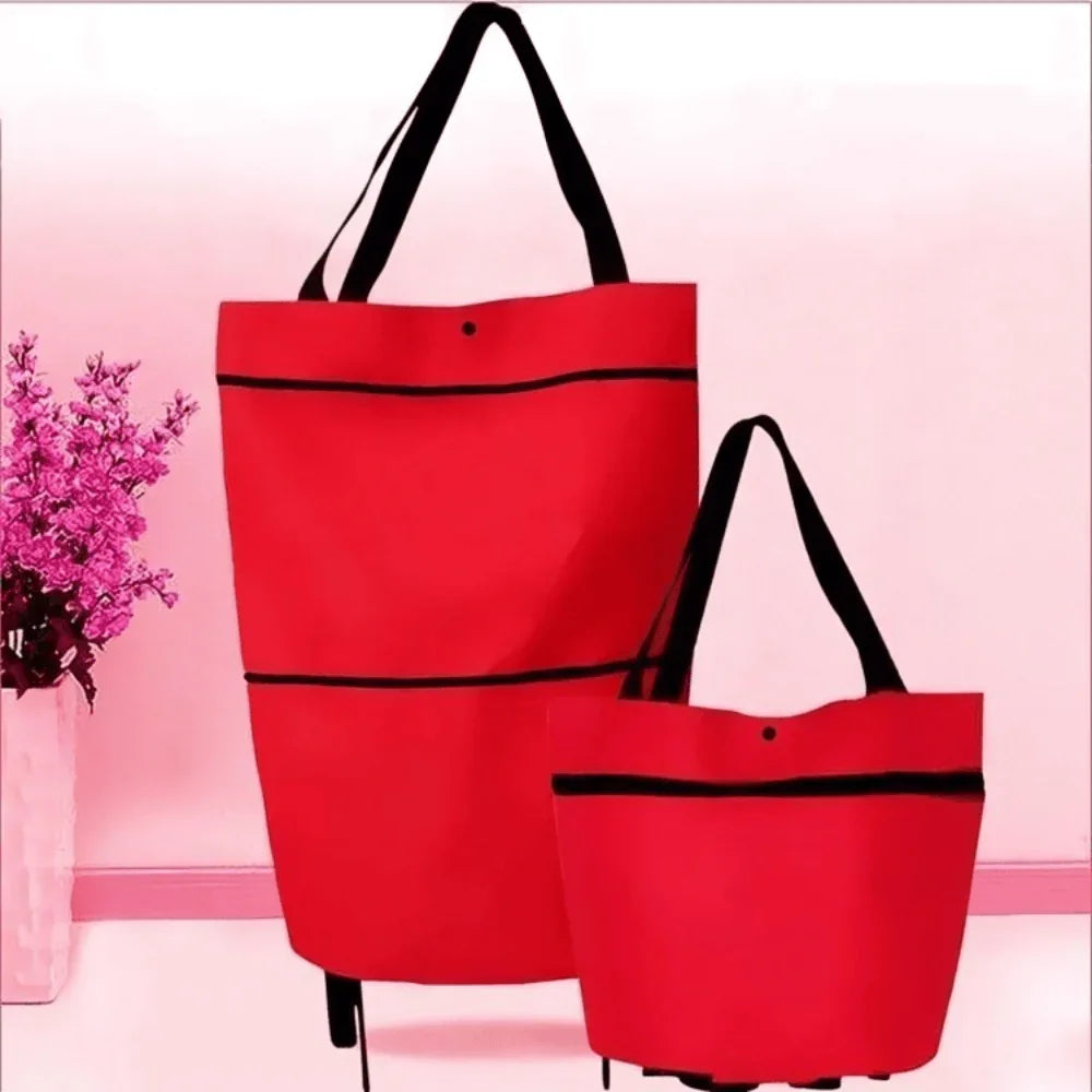 Faltbare Einkaufstrolley-Tasche mit Rollen für einfaches Tragen und Verstauen