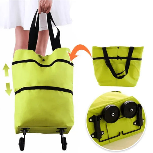 Faltbare Einkaufstrolley-Tasche mit Rollen für einfaches Tragen und Verstauen