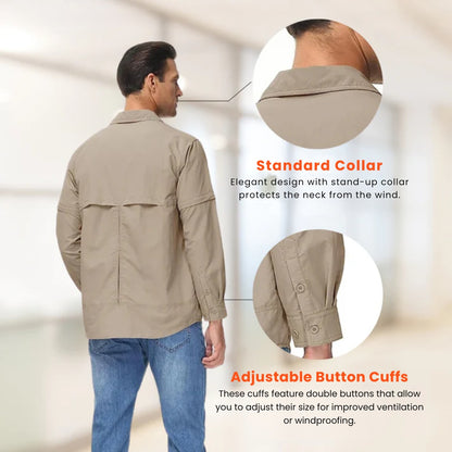 Convertible Sleeve Outdoor Shirt – Durable & UV-Protected
