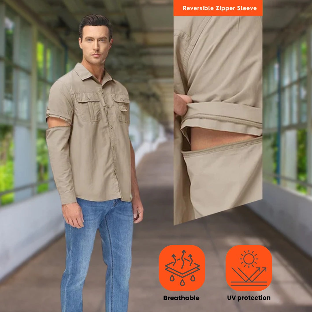 Convertible Sleeve Outdoor Shirt – Durable & UV-Protected