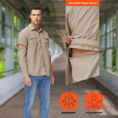 Convertible Sleeve Outdoor Shirt – Durable & UV-Protected