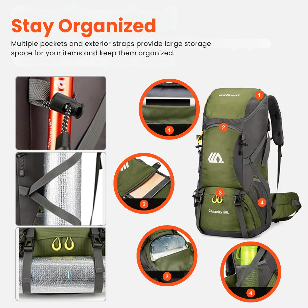 50L Hiking Backpack – Durable & Comfortable for All Adventures