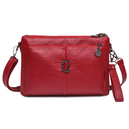Fosh dames leren schoudertas – compacte elegante dagelijkse handtas