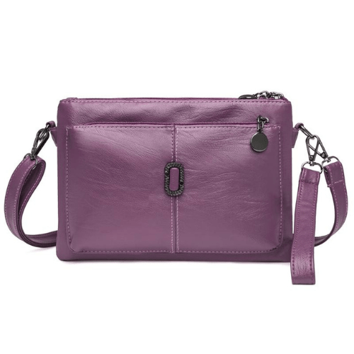 Fosh dames leren schoudertas – compacte elegante dagelijkse handtas