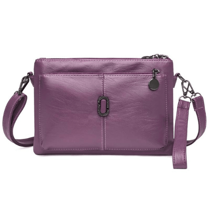 Fosh dames leren schoudertas – compacte elegante dagelijkse handtas