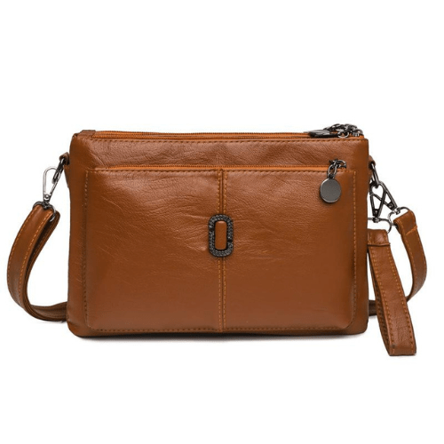 Fosh dames leren schoudertas – compacte elegante dagelijkse handtas