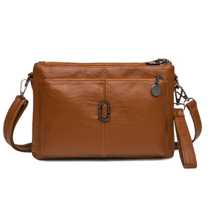 Fosh dames leren schoudertas – compacte elegante dagelijkse handtas