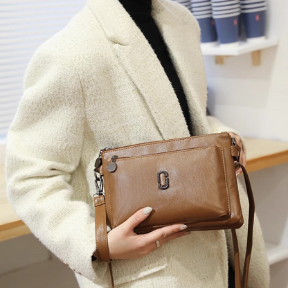 Fosh dames leren schoudertas – compacte elegante dagelijkse handtas