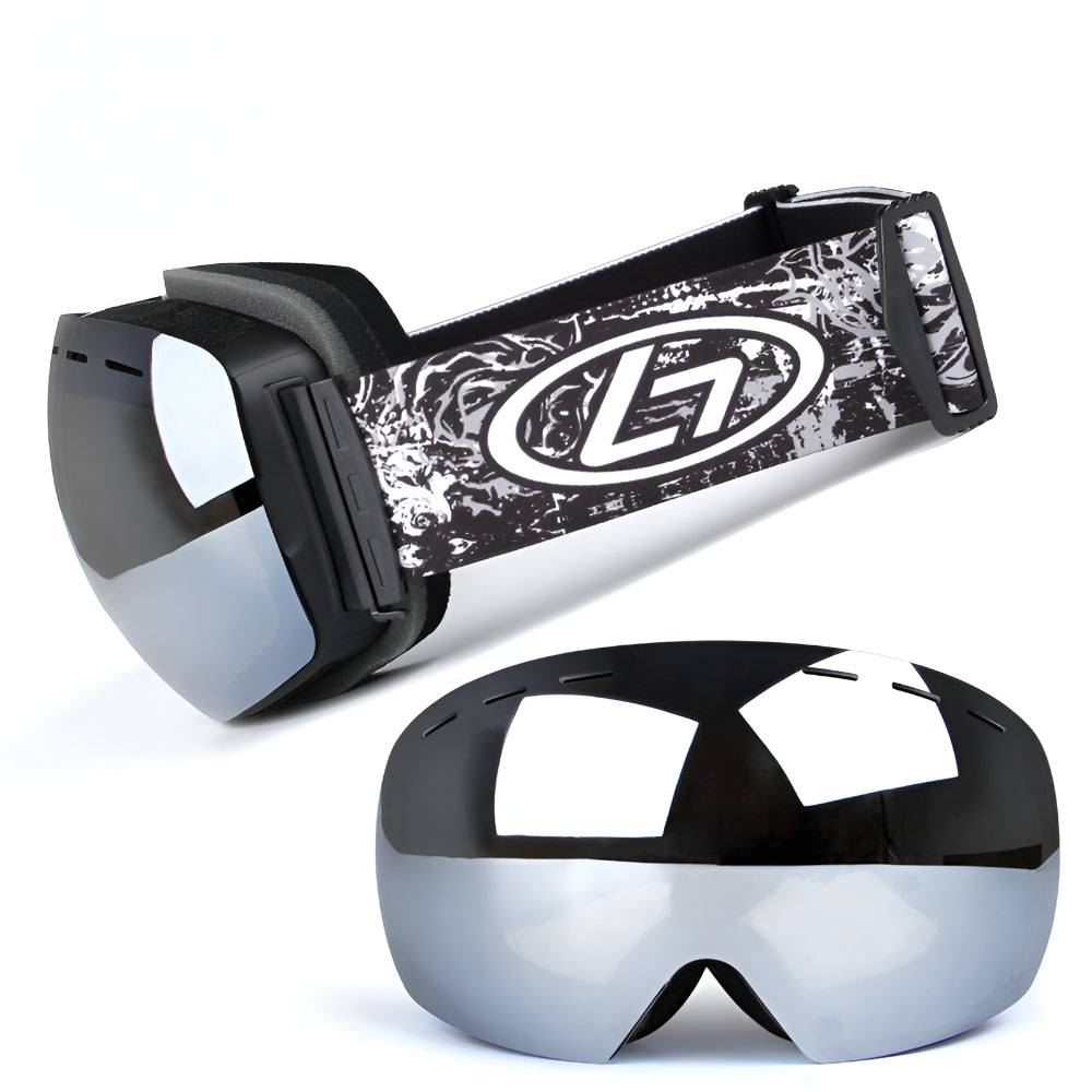 Frameless Ski Goggles OTG Interchangeable Lens Snowboard Eyewear
