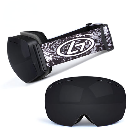 Frameless Ski Goggles OTG Interchangeable Lens Snowboard Eyewear