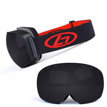 Frameless Ski Goggles OTG Interchangeable Lens Snowboard Eyewear