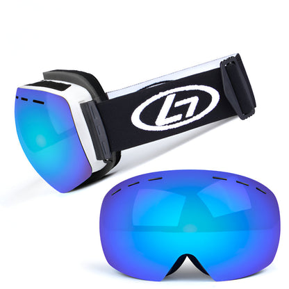 Frameless Ski Goggles OTG Interchangeable Lens Snowboard Eyewear