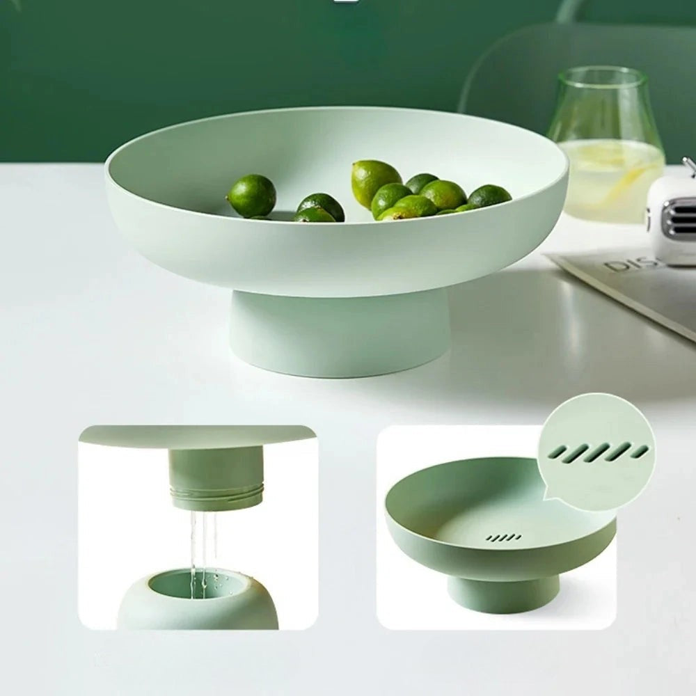 Owocowa elegancja Retro misa na owoce z motywem liści Ceramiczny wygląd
