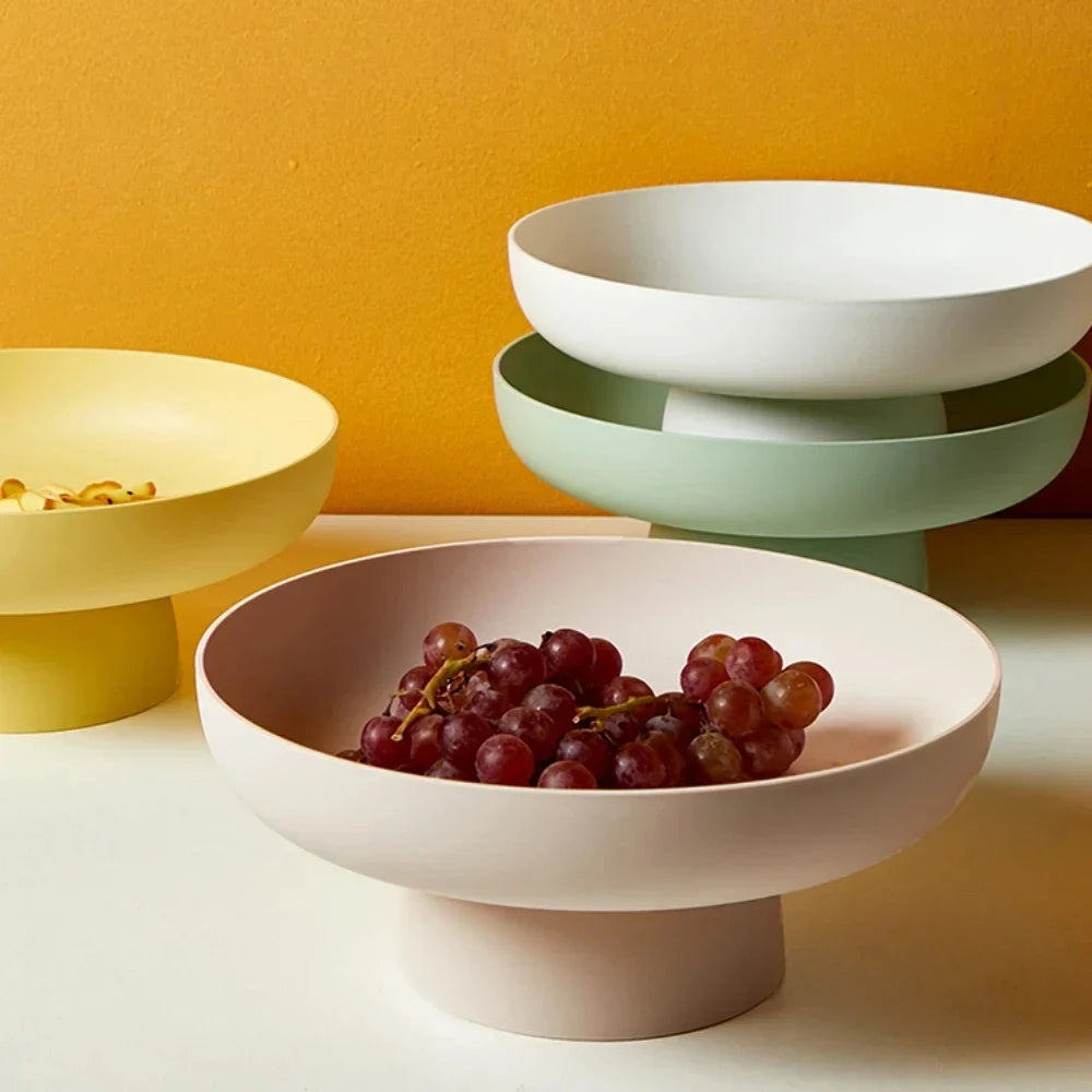 Owocowa elegancja Retro misa na owoce z motywem liści Ceramiczny wygląd