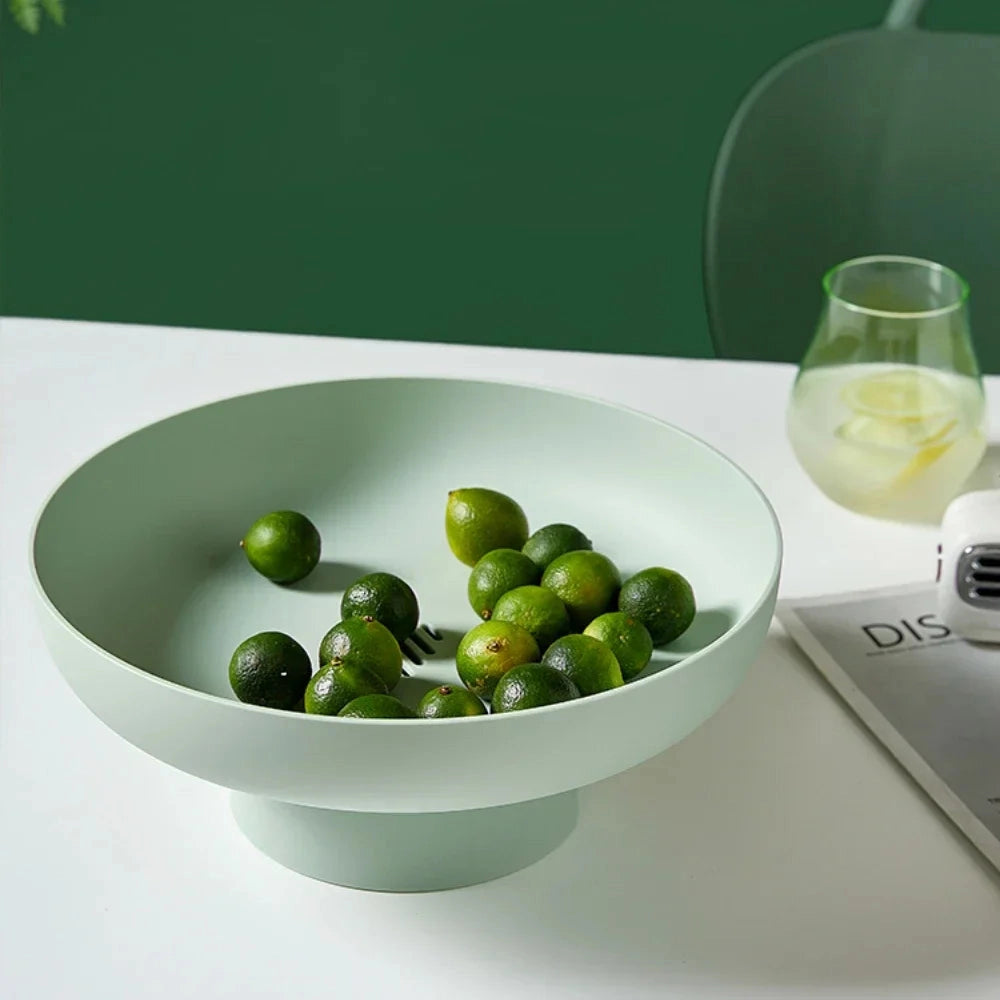 Owocowa elegancja Retro misa na owoce z motywem liści Ceramiczny wygląd