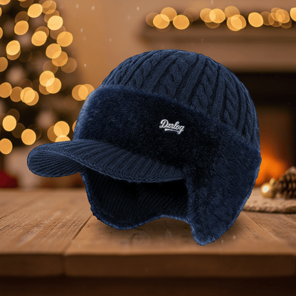Wintermütze im Trapper-Stil mit Fellfutter, winddichte Kälteschutzmütze mit Ohrenschutz