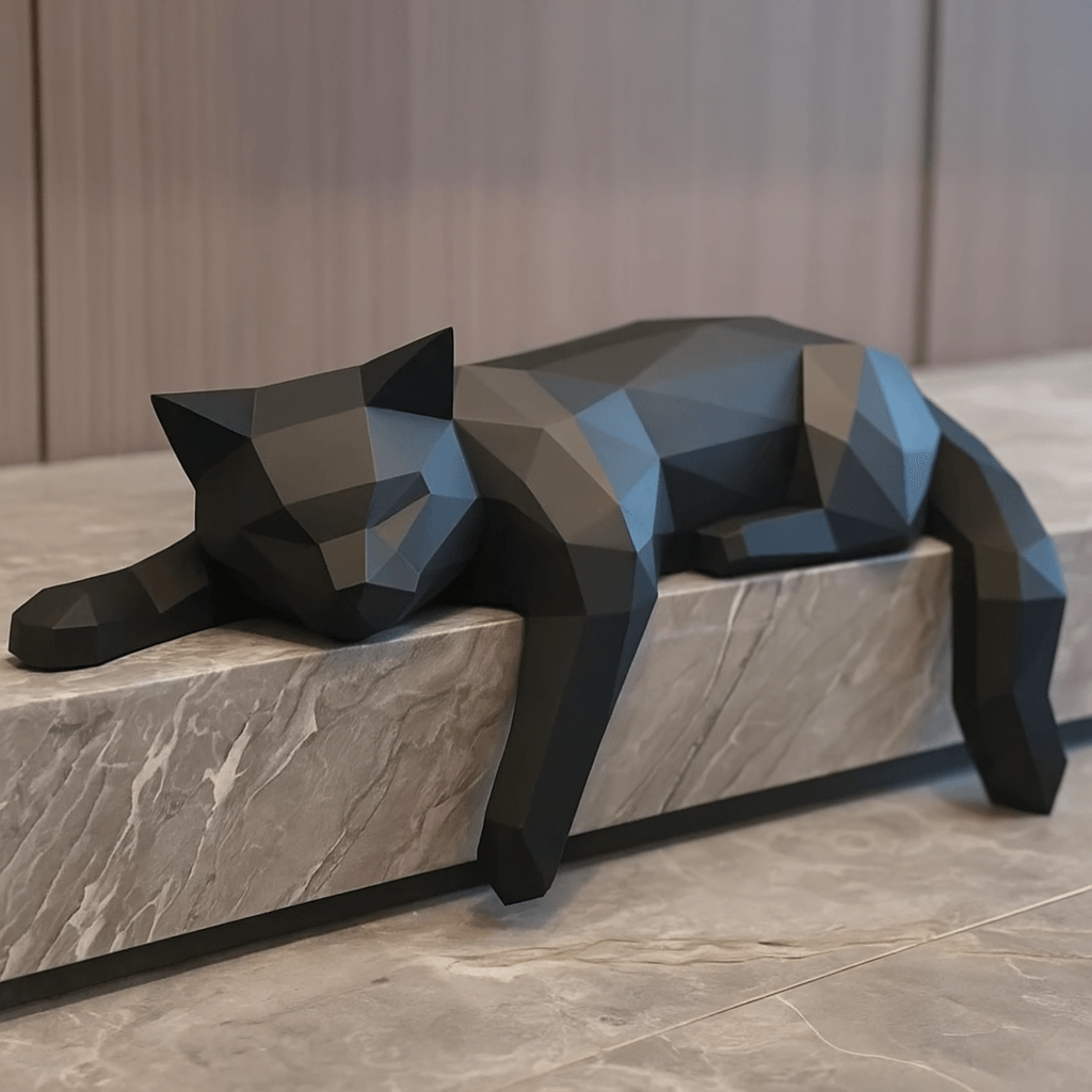 GeoCat abstrakt kattefigur med moderne og elegant design til stilfuld boligindretning