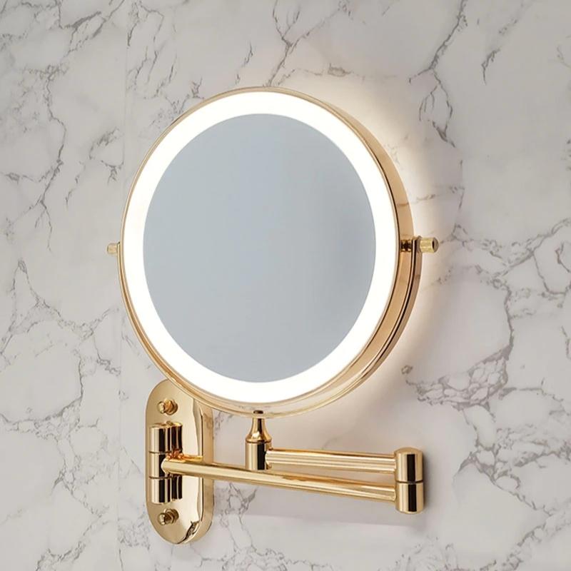 GlamGlow LED Makeup Mirror – Magnifying Vanity Mirror with Dimmable Touch Light & 360° Rotation