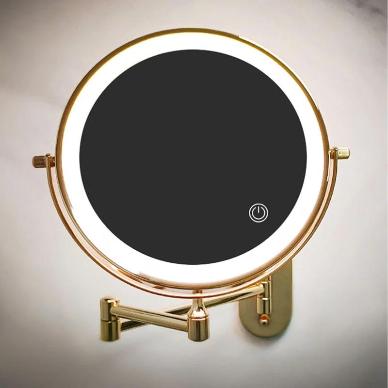 GlamGlow LED Makeup Mirror – Magnifying Vanity Mirror with Dimmable Touch Light & 360° Rotation